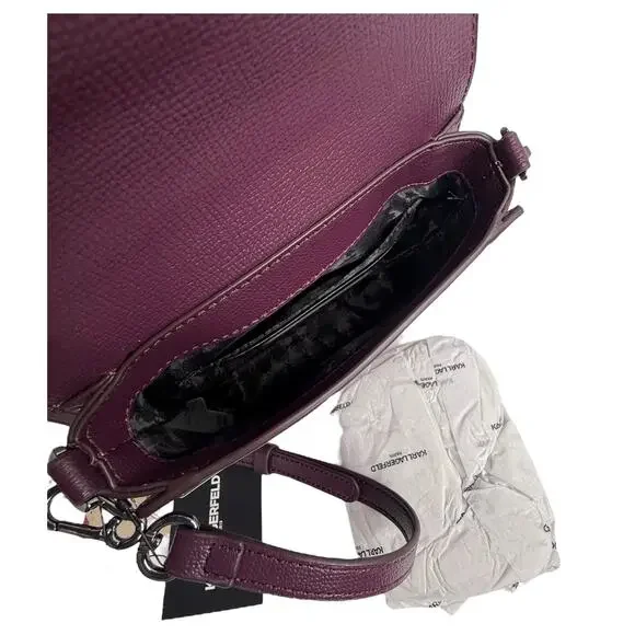 Karl Lagerfeld Vegan Leather CROSSBODY CLUTCH BAG Red Annette Cat Handbag Purse Crossbody Bags